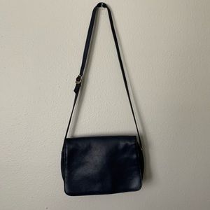 Vintage Navy Leather Crossbody Bag